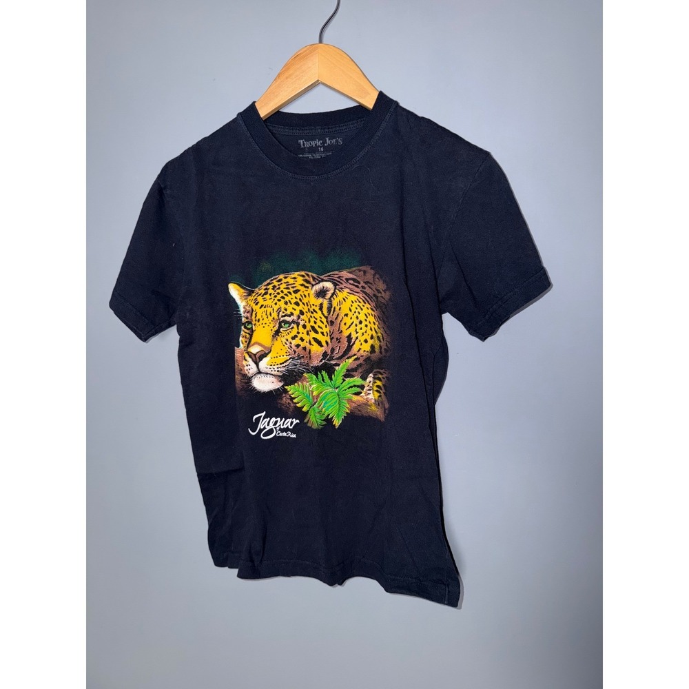 Tropic Joe's Kids Black Jaguar Graphic T Shirt‎ Size 16